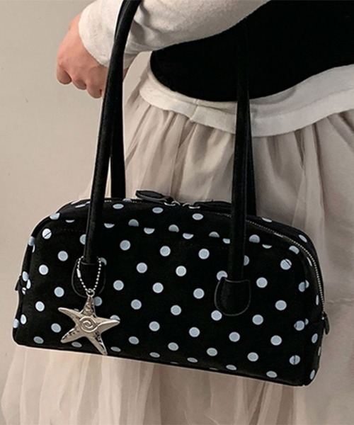 ONEP STAR(ワンピスター)の「ドットデザイン2WAYバック(トートバッグ・レディース・オフホワイト/ブルー/ブラック/レッド/パープル・FREE)」の2枚目の写真