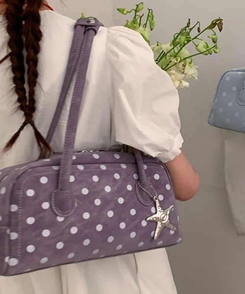 ONEP STAR(ワンピスター)の「ドットデザイン2WAYバック(トートバッグ・レディース・オフホワイト/ブルー/ブラック/レッド/パープル・FREE)」の6枚目の写真