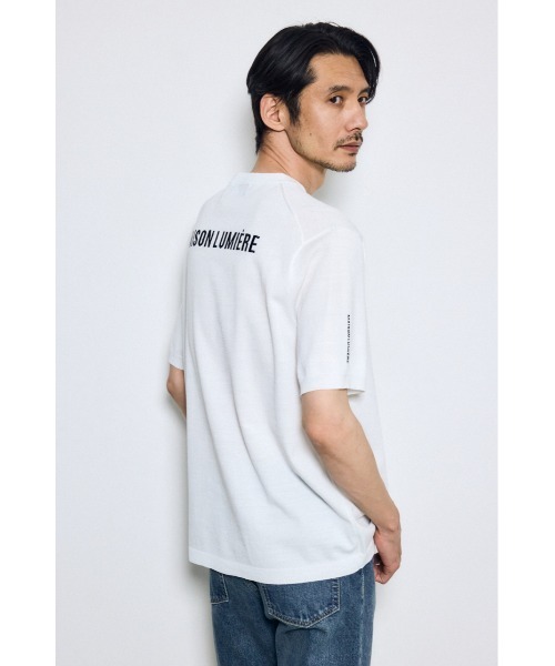 AZUL by moussy(アズールバイマウジー)の「バック刺繍半袖ニットトップス(ニット/セーター・メンズ・グレー/ブラック/ホワイト・LARGE/MEDIUM/SMALL)」の4枚目の写真
