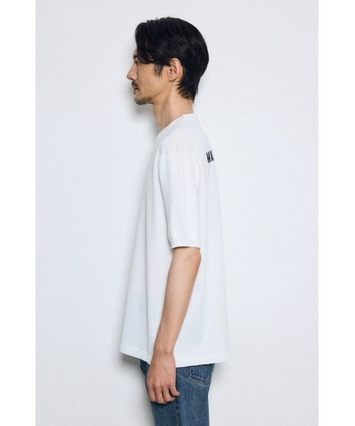 AZUL by moussy(アズールバイマウジー)の「バック刺繍半袖ニットトップス(ニット/セーター・メンズ・グレー/ブラック/ホワイト・LARGE/MEDIUM/SMALL)」の8枚目の写真