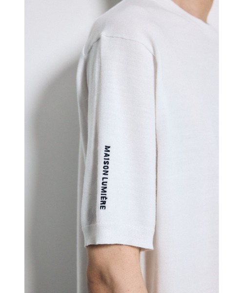 AZUL by moussy(アズールバイマウジー)の「バック刺繍半袖ニットトップス(ニット/セーター・メンズ・グレー/ブラック/ホワイト・LARGE/MEDIUM/SMALL)」の13枚目の写真