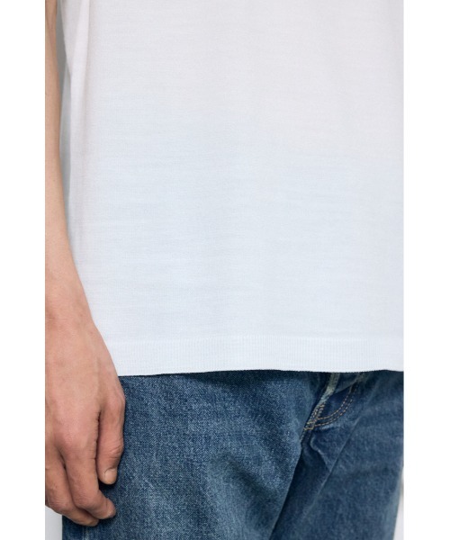 AZUL by moussy(アズールバイマウジー)の「バック刺繍半袖ニットトップス(ニット/セーター・メンズ・グレー/ブラック/ホワイト・LARGE/MEDIUM/SMALL)」の14枚目の写真