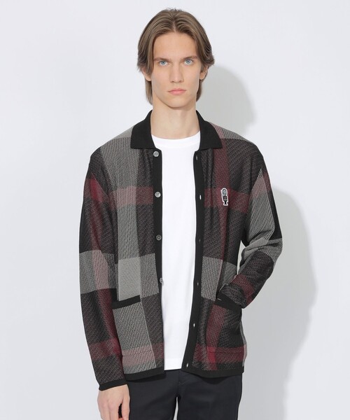 BLACK LABEL CRESTBRIDGE(ブラックレーベル・クレストブリッジ)の「【WEB限定】クレストブリッジチェックメッシュニットカーディガン(カーディガン/ボレロ・メンズ・ブラック・XL/L/M)」の1枚目の写真