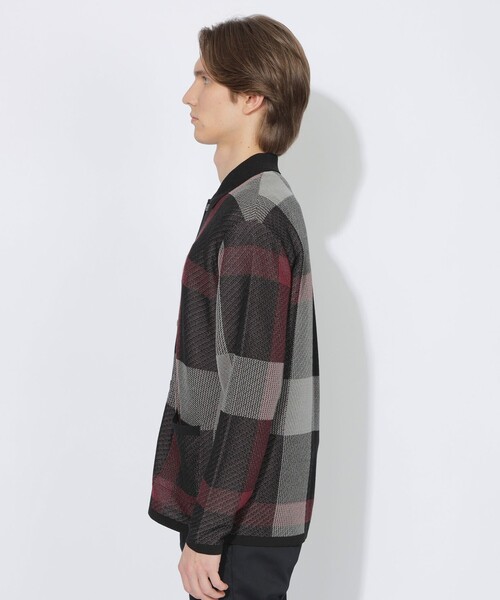 BLACK LABEL CRESTBRIDGE(ブラックレーベル・クレストブリッジ)の「【WEB限定】クレストブリッジチェックメッシュニットカーディガン(カーディガン/ボレロ・メンズ・ブラック・XL/L/M)」の4枚目の写真