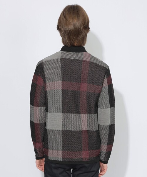 BLACK LABEL CRESTBRIDGE(ブラックレーベル・クレストブリッジ)の「【WEB限定】クレストブリッジチェックメッシュニットカーディガン(カーディガン/ボレロ・メンズ・ブラック・XL/L/M)」の5枚目の写真