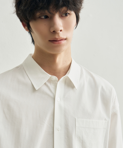 ROTEMBER（ローテンバー）の「サートルストライプシャツ[ホワイト]（シャツ/ブラウス・メンズ・その他・LARGE/X-LARGE/MEDIUM）」の2枚目の写真
