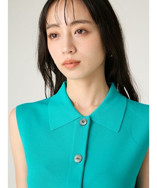 FRAY I.D（フレイアイディー）の「ノースリーブポロニット（ニット/セーター・レディース・アイボリー/マルチ/ターコイズブルー・F）」の12枚目の写真