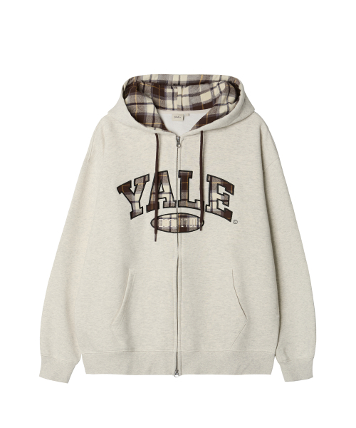 YALE(イェール)の「チェックツートンアーチフードジップアップ_オートミール(パーカー・レディース・その他・MEDIUM/LARGE/X-LARGE/SMALL)」の2枚目の写真
