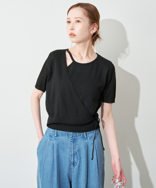 FLEK（フレック）の「FLEK/フレック ショルダーカットアウトニット（ニット/セーター・レディース・アイボリー/ブラック・FREE）」の7枚目の写真