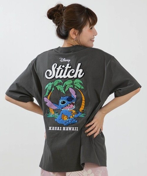 ANTIBAL（アンティバル）の「ANTIBAL/アンティバル レディース 半袖 Tシャツ バックプリント サガラ刺繡 スティッチコラボ 263AN2ST910（Tシャツ/カットソー・レディース・グレー/ホワイト・FREE）」の2枚目の写真
