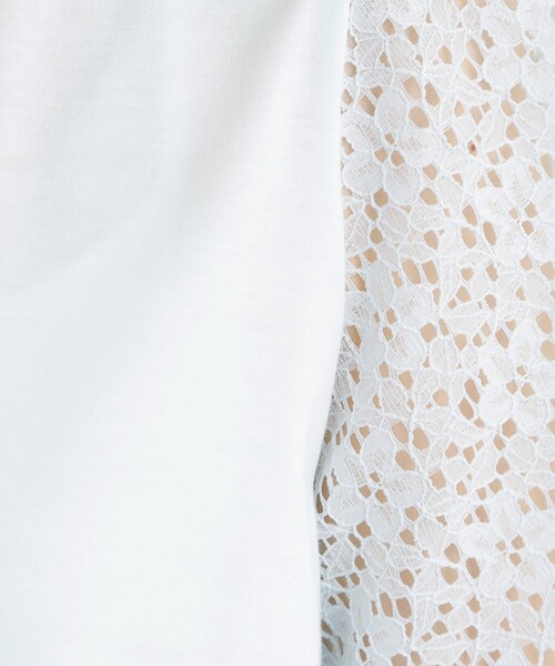 LAURA ASHLEY(ローラアシュレイ)の「【洗える/コットン100%/日本製】レーススリーブカットソー(Tシャツ/カットソー・レディース・ブラック/サックスブルー/ホワイト・38/40)」の15枚目の写真