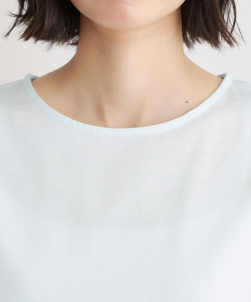 LAURA ASHLEY(ローラアシュレイ)の「【洗える/コットン100%/日本製】レーススリーブカットソー(Tシャツ/カットソー・レディース・ブラック/サックスブルー/ホワイト・38/40)」の19枚目の写真