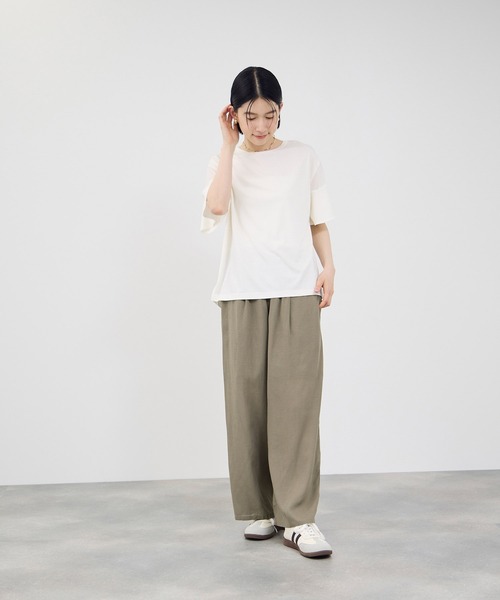 Mac-House(マックハウス)の「Idnes リネンイージーパンツ(その他パンツ・レディース・カーキ/オレンジ/ネイビー/チャコールグレー・M/L)」の12枚目の写真