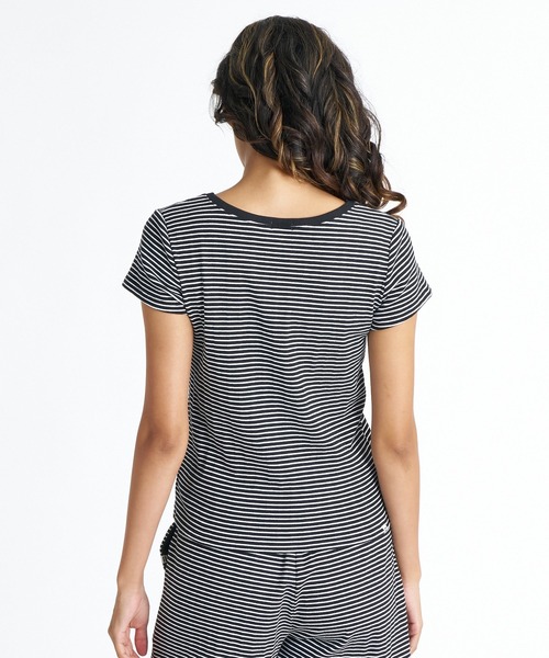 BILLABONG（ビラボン）の「BILLABONG ウィメンズ RONDOM RIB BABY FIT TEE Tシャツ 【2026年夏モデル】（Tシャツ/カットソー・レディース・グレー/ブラック・MEDIUM/LARGE）」の3枚目の写真