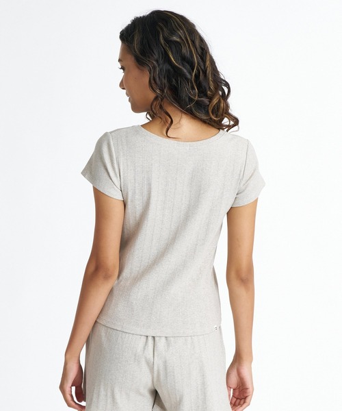 BILLABONG（ビラボン）の「BILLABONG ウィメンズ RONDOM RIB BABY FIT TEE Tシャツ 【2026年夏モデル】（Tシャツ/カットソー・レディース・グレー/ブラック・MEDIUM/LARGE）」の4枚目の写真