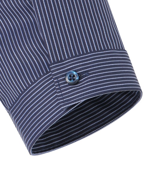 TOKYO SHIRTS(トウキョウシャツ)の「【超形態安定】 形態安定ノンアイロン ワイド 7分袖ビジネスワイシャツ(ビジネスシャツ・レディース・ネイビー・S/M/L/LL/XL)」の4枚目の写真