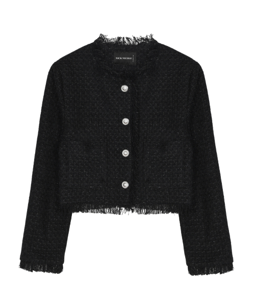 NICK&NICOLE(ニックアンドニコール)の「FRINGE TRIMMING TWEED JACKET_BLACK(テーラードジャケット・レディース・その他・FREE)」の7枚目の写真