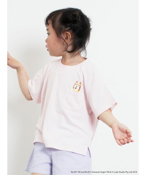 Samansa Mos2 Lagom（サマンサモスモスラーゴム）の「【ブルーイ】ポケット付きプリントTシャツ（Tシャツ/カットソー・キッズ・イエロー/ピンク・100/110/120/95/130）」の4枚目の写真