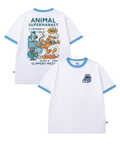 aimoha(アイモハ)の「HOOK -original- ANIMAL SUPERMARKET スリッピーメス バックプリントTシャツ (SS)(Tシャツ/カットソー・メンズ・ホワイト/グレー・XL/M/L)」の21枚目の写真