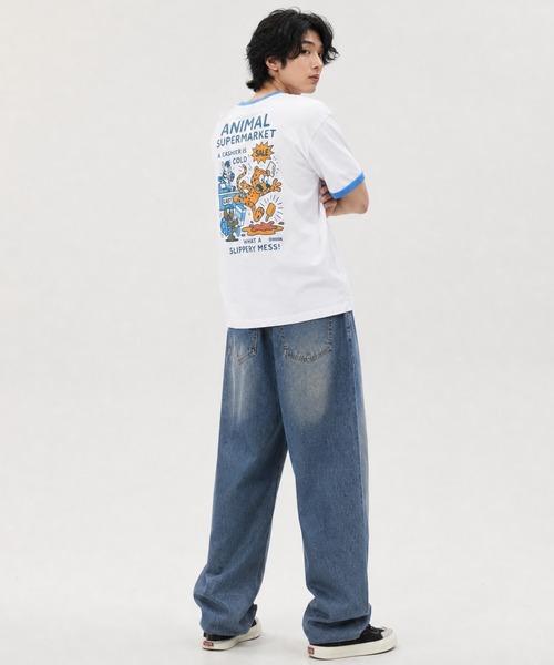 aimoha(アイモハ)の「HOOK -original- ANIMAL SUPERMARKET スリッピーメス バックプリントTシャツ (SS)(Tシャツ/カットソー・メンズ・ホワイト/グレー・XL/M/L)」の14枚目の写真