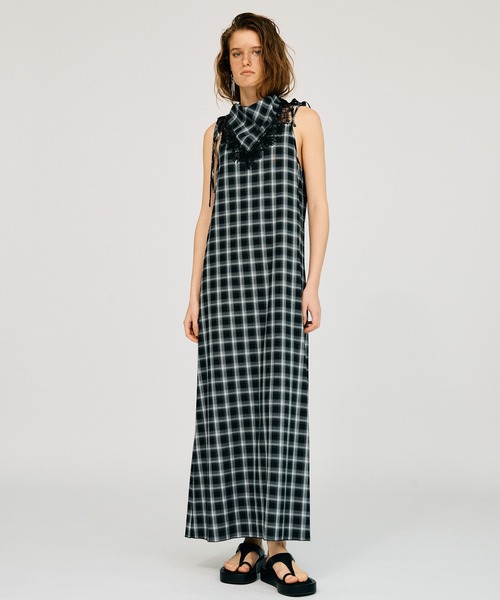 PRANK PROJECT(プランクプロジェクト)の「バブーシュカスリップドレス / Babouche Slip Dress(ワンピース・レディース・マルチ/ブラック/ホワイト・38/36)」の3枚目の写真