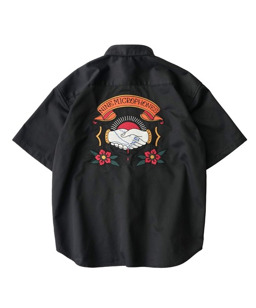NineMicrophones(ナインマイクロフォンズ)の「WORK SHIRT-The bonds with family-(シャツ/ブラウス・メンズ・グレー/ブラック・X-LARGE/LARGE/MEDIUM/SMALL)」の4枚目の写真