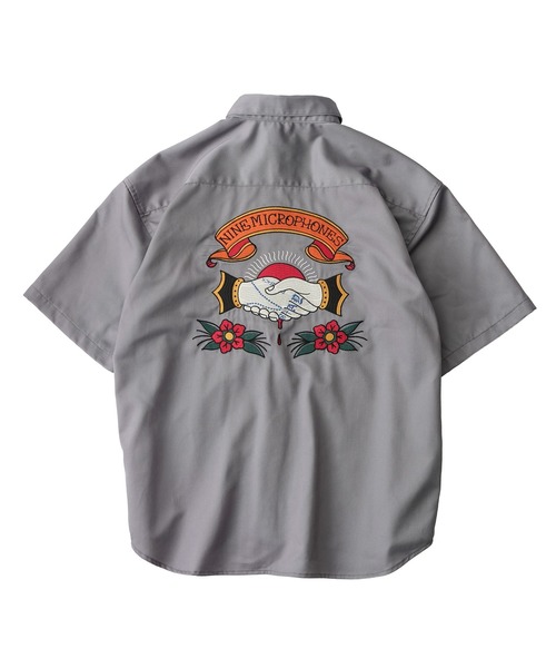 NineMicrophones(ナインマイクロフォンズ)の「WORK SHIRT-The bonds with family-(シャツ/ブラウス・メンズ・グレー/ブラック・X-LARGE/LARGE/MEDIUM/SMALL)」の5枚目の写真