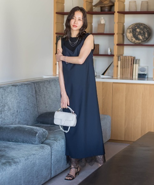 LAUTREAMONT(ロートレアモン)の「エディター東原妙子×LAUTREAMONT/レースワンピース(ワンピース・レディース・ネイビー/ライトグレー・9号)」の1枚目の写真