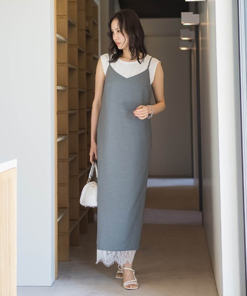 LAUTREAMONT(ロートレアモン)の「エディター東原妙子×LAUTREAMONT/レースワンピース(ワンピース・レディース・ネイビー/ライトグレー・9号)」の8枚目の写真