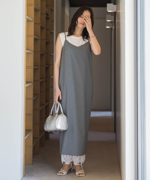 LAUTREAMONT(ロートレアモン)の「エディター東原妙子×LAUTREAMONT/レースワンピース(ワンピース・レディース・ネイビー/ライトグレー・9号)」の7枚目の写真