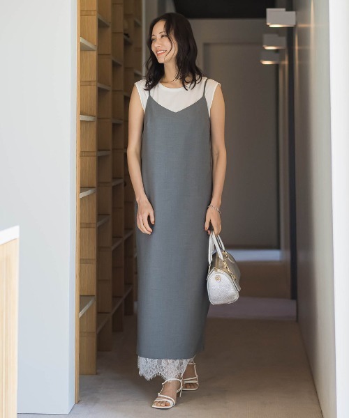 LAUTREAMONT(ロートレアモン)の「エディター東原妙子×LAUTREAMONT/レースワンピース(ワンピース・レディース・ネイビー/ライトグレー・9号)」の6枚目の写真