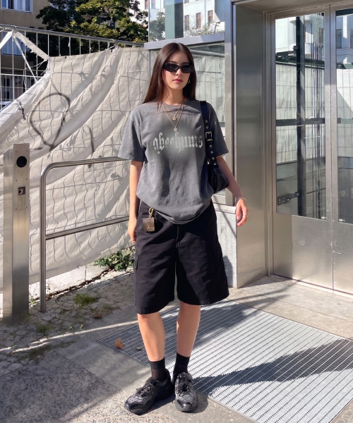 ABEEHUMS(アビハムズ)の「ピグメントダイングスター半袖Tシャツ ABH365-111 チャコール(Tシャツ/カットソー・レディース・チャコール・SMALL/MEDIUM)」の1枚目の写真