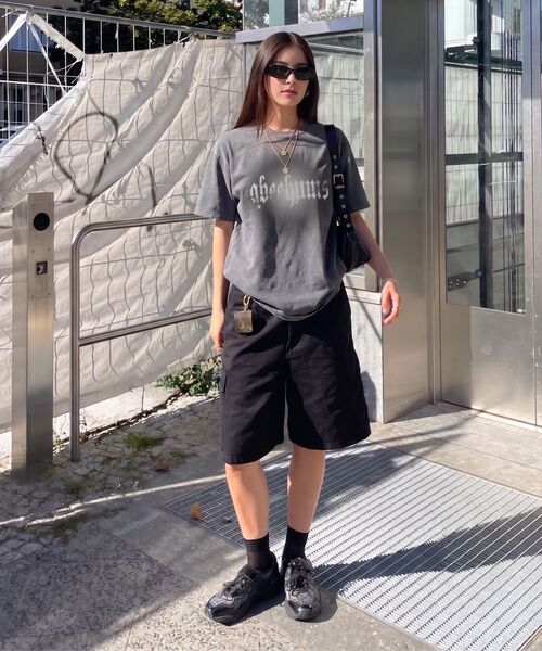 ABEEHUMS(アビハムズ)の「ピグメントダイングスター半袖Tシャツ ABH365-111 チャコール(Tシャツ/カットソー・レディース・チャコール・SMALL/MEDIUM)」の5枚目の写真