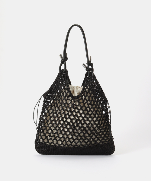 MIAN (ミアン)の「MIAN / ミアン メッシュ編みトートバッグ(トートバッグ・レディース・ブラック/シルバー/サックスブルー・FREE)」の5枚目の写真