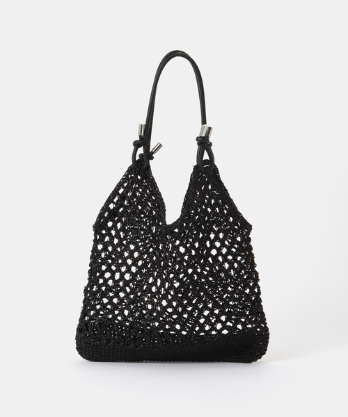 MIAN (ミアン)の「MIAN / ミアン メッシュ編みトートバッグ(トートバッグ・レディース・ブラック/シルバー/サックスブルー・FREE)」の11枚目の写真