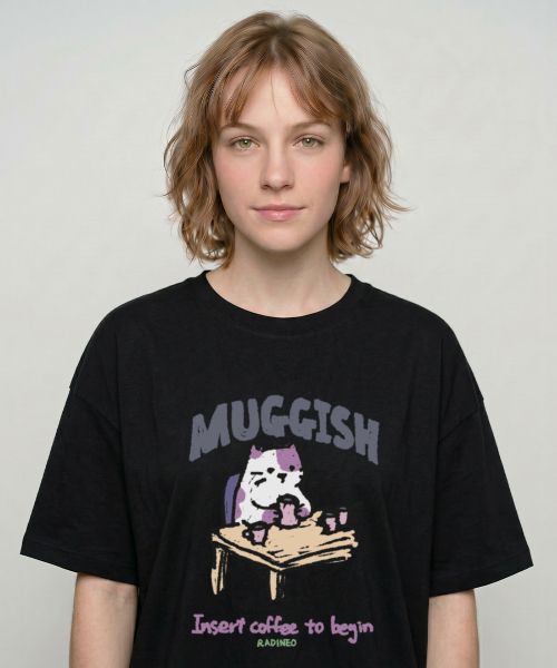 RADINEO(ラディネオ)の「コーヒー半袖Tシャツブラック(Tシャツ/カットソー・レディース・その他・SMALL/MEDIUM/LARGE/X-LARGE)」の1枚目の写真