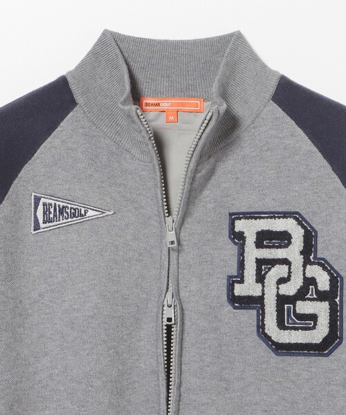 BEAMS GOLF(ビームスゴルフ)の「〈WOMEN〉ORANGE LABEL / エアシャット(R)スタジャン風 ニット ブルゾン(防風)(ニット/セーター・レディース・ベージュ/ネイビー・MEDIUM/LARGE)」の4枚目の写真