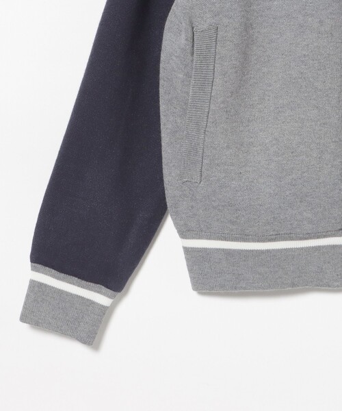 BEAMS GOLF(ビームスゴルフ)の「〈WOMEN〉ORANGE LABEL / エアシャット(R)スタジャン風 ニット ブルゾン(防風)(ニット/セーター・レディース・ベージュ/ネイビー・MEDIUM/LARGE)」の6枚目の写真