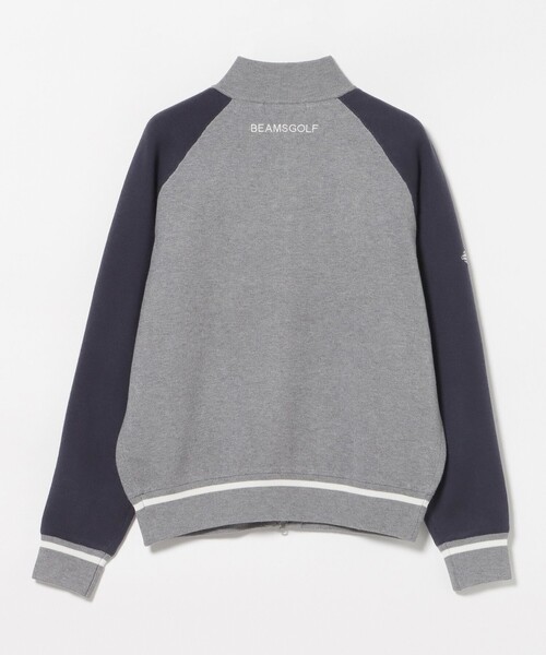 BEAMS GOLF(ビームスゴルフ)の「〈WOMEN〉ORANGE LABEL / エアシャット(R)スタジャン風 ニット ブルゾン(防風)(ニット/セーター・レディース・ベージュ/ネイビー・MEDIUM/LARGE)」の8枚目の写真