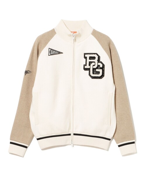 BEAMS GOLF(ビームスゴルフ)の「〈WOMEN〉ORANGE LABEL / エアシャット(R)スタジャン風 ニット ブルゾン(防風)(ニット/セーター・レディース・ベージュ/ネイビー・MEDIUM/LARGE)」の11枚目の写真