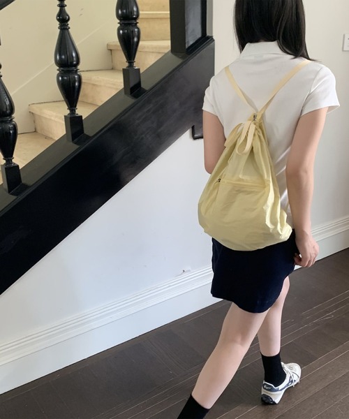 LYEON（リヨン）の「2WAYナイロンナップサック（バックパック/リュック・レディース・ブラック/ブルー/イエロー・FREE）」の18枚目の写真
