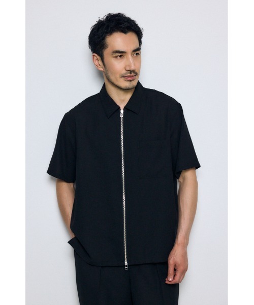 AZUL by moussy(アズールバイマウジー)の「【セットアップ対応】メッシュジップシャツ(シャツ/ブラウス・メンズ・ダークブラウン/ブラック/グレー・LARGE/MEDIUM/SMALL)」の10枚目の写真