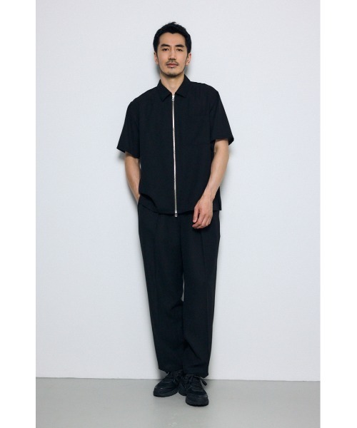 AZUL by moussy(アズールバイマウジー)の「【セットアップ対応】メッシュジップシャツ(シャツ/ブラウス・メンズ・ダークブラウン/ブラック/グレー・LARGE/MEDIUM/SMALL)」の11枚目の写真