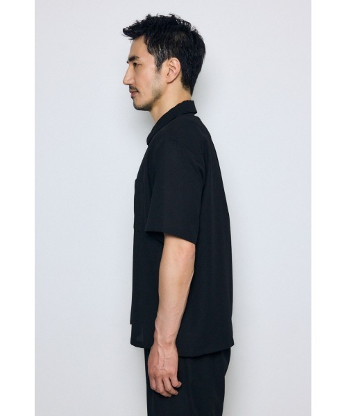 AZUL by moussy(アズールバイマウジー)の「【セットアップ対応】メッシュジップシャツ(シャツ/ブラウス・メンズ・ダークブラウン/ブラック/グレー・LARGE/MEDIUM/SMALL)」の4枚目の写真