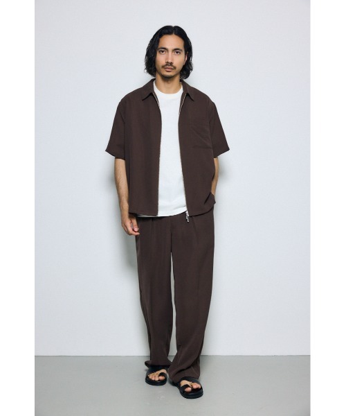 AZUL by moussy(アズールバイマウジー)の「【セットアップ対応】メッシュジップシャツ(シャツ/ブラウス・メンズ・ダークブラウン/ブラック/グレー・LARGE/MEDIUM/SMALL)」の20枚目の写真