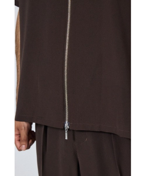 AZUL by moussy(アズールバイマウジー)の「【セットアップ対応】メッシュジップシャツ(シャツ/ブラウス・メンズ・ダークブラウン/ブラック/グレー・LARGE/MEDIUM/SMALL)」の16枚目の写真