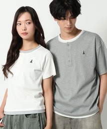 ALAND（エーランド）の「【UNISEX】ALAND／レイヤードヘンリ－半袖T（Tシャツ/カットソー）」