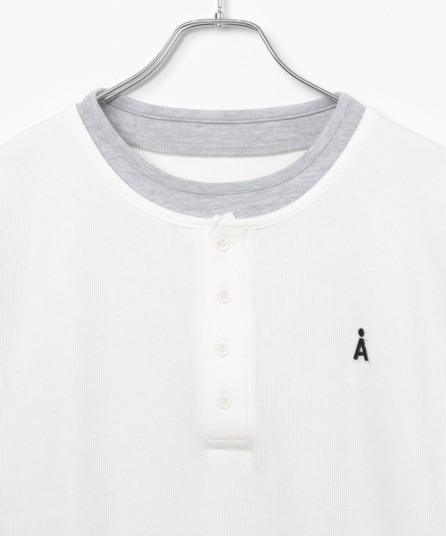 ALAND(エーランド)の「【UNISEX】ALAND/レイヤードヘンリ-半袖T(Tシャツ/カットソー・レディース・グレー/ブラック/ホワイト・LARGE/SMALL)」の22枚目の写真