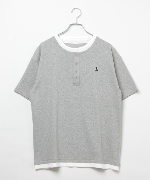 ALAND(エーランド)の「【UNISEX】ALAND/レイヤードヘンリ-半袖T(Tシャツ/カットソー・レディース・グレー/ブラック/ホワイト・LARGE/SMALL)」の14枚目の写真