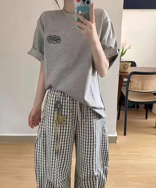 DEVICE(デバイス)の「DEVICE ギンガムチェック バルーンワイドパンツ(その他パンツ・レディース・ブラック×ホワイト・FREE)」の14枚目の写真